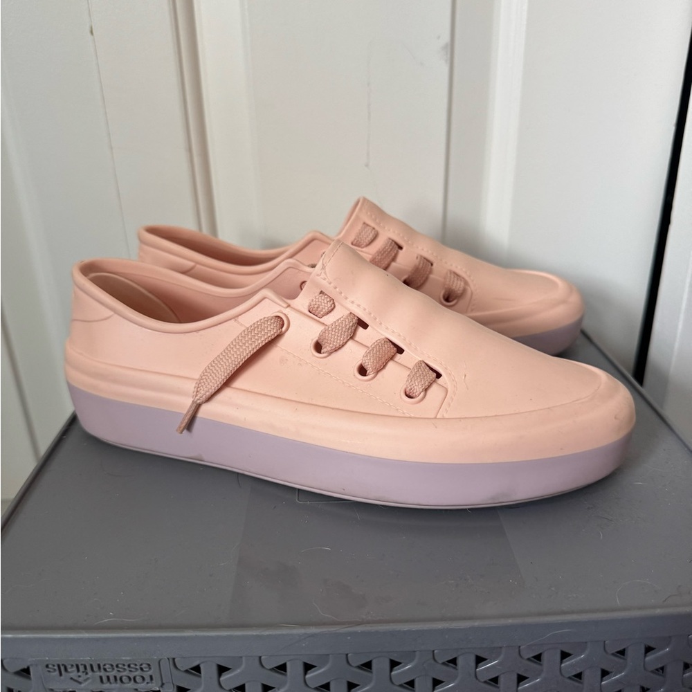 Melissa Ulitsa Slip On Pink  & Purple Waterproof Sneakers Women Size 8